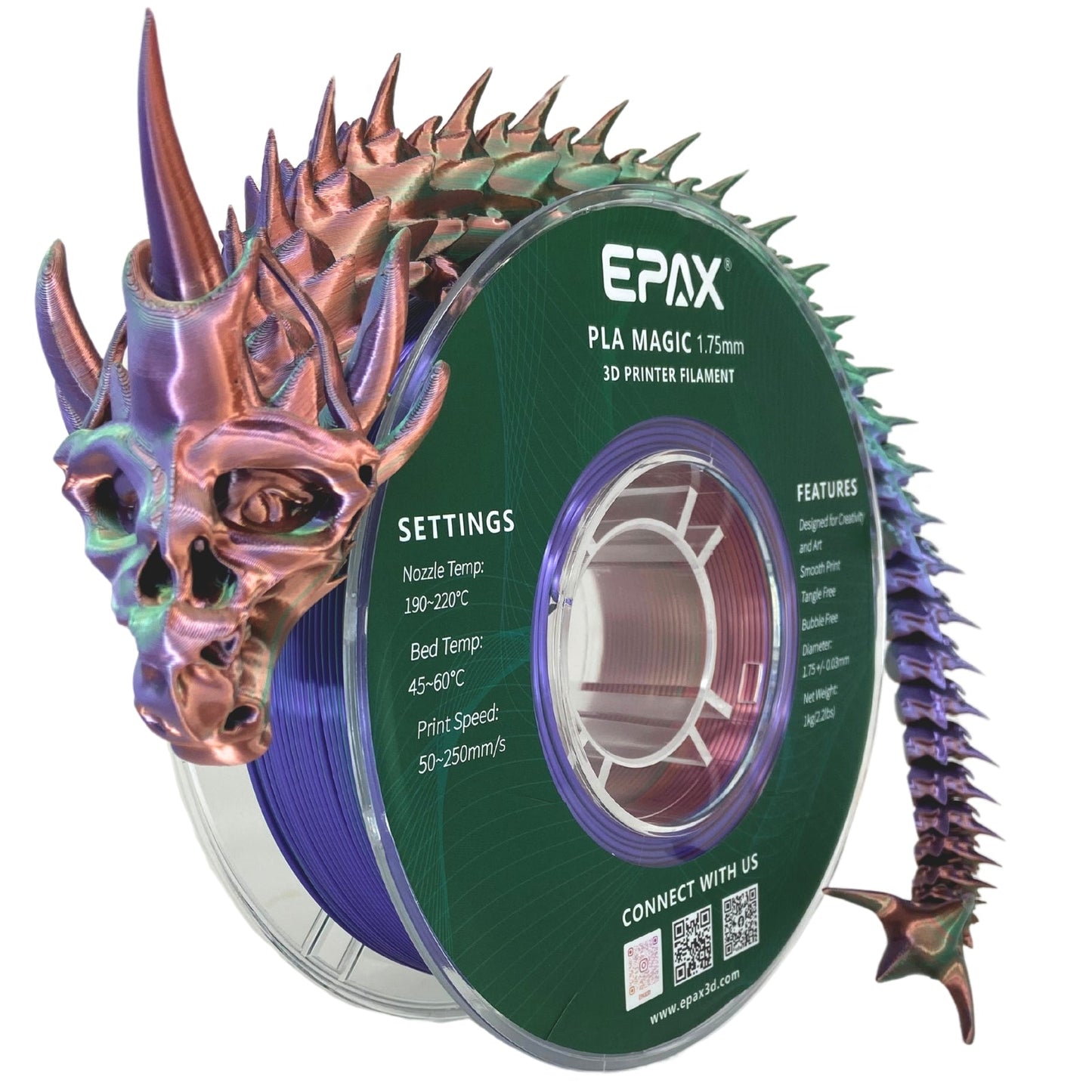 EPAX Magic Patina Tri-Color Silk PLA 1.75mm Filament 1kg