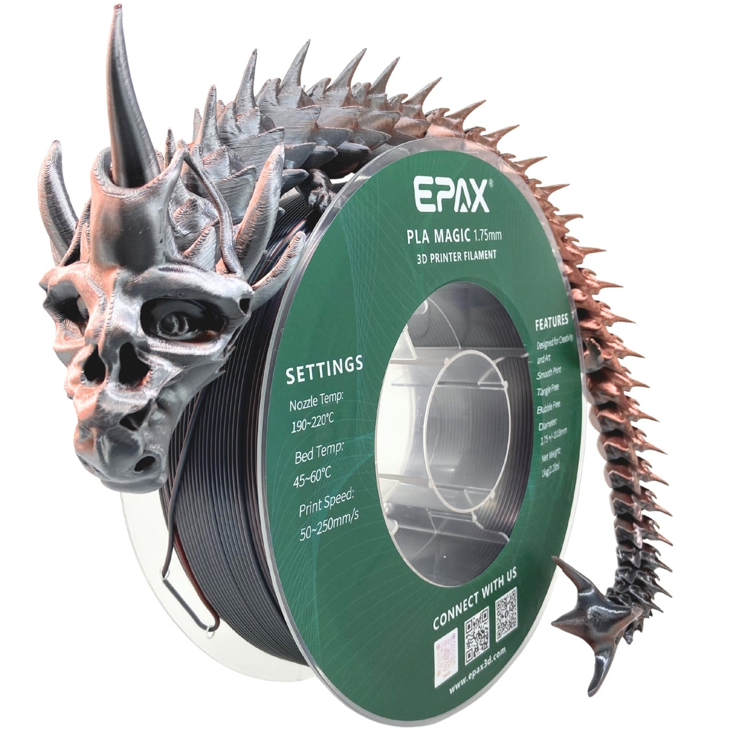 EPAX Magic Tarnished Copper Bi-Color Silk PLA 1.75mm Filament 1kg