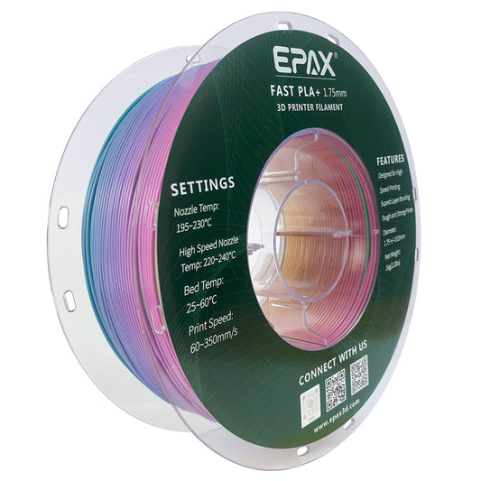 EPAX Candy Rainbow Fast PLA+ 1.75mm Filament 1k