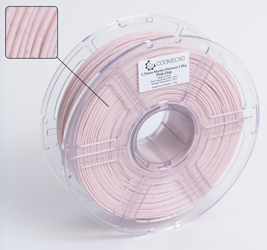 CookieCad Pink Chip Marble PLA Filament 1.75mm, 1kg