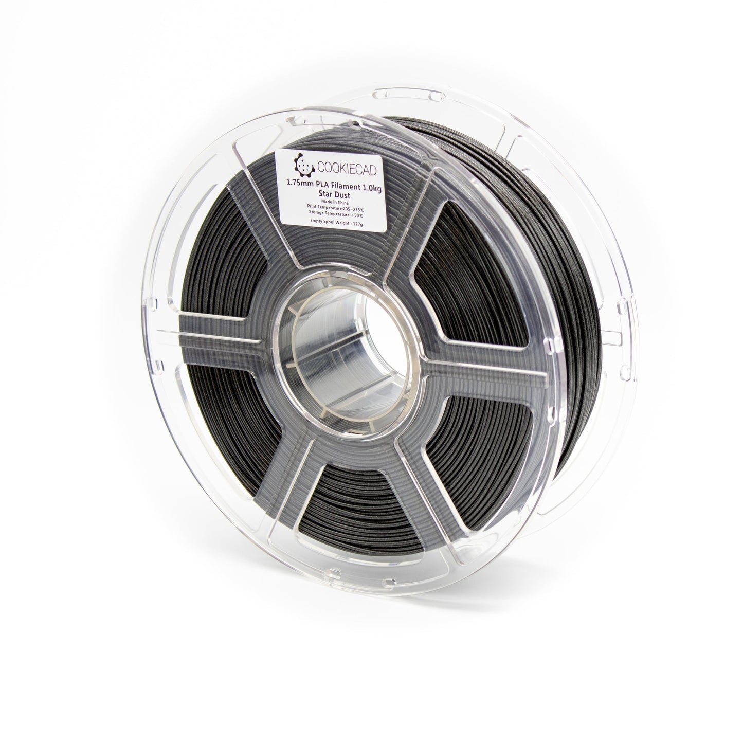 CookieCad Star Dust Glitter Translucent Black PLA Filament 1.75mm, 1kg