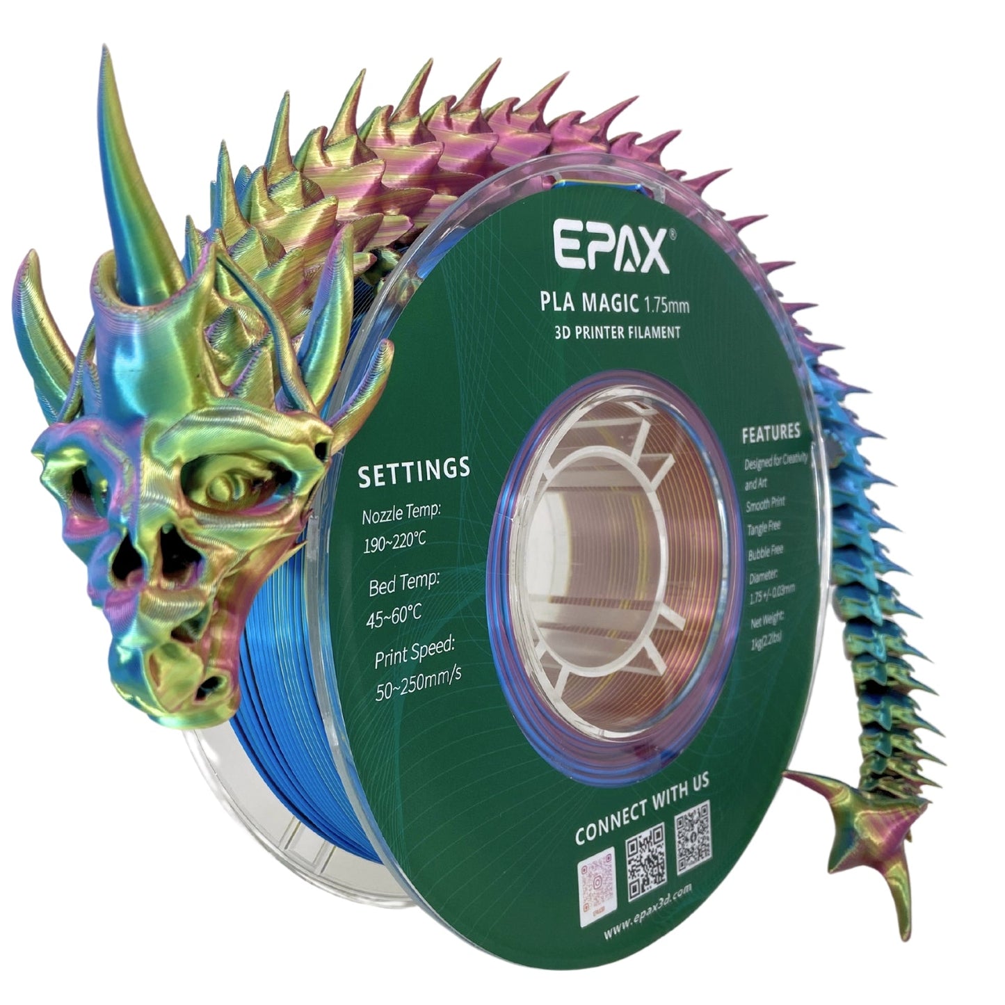 EPAX Magic Prism Tri-Color Silk PLA 1.75mm Filament 1KG