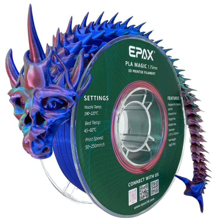 EPAX Magic Peacock Tri Tone Silk PLA 1.75mm Filament 1kg