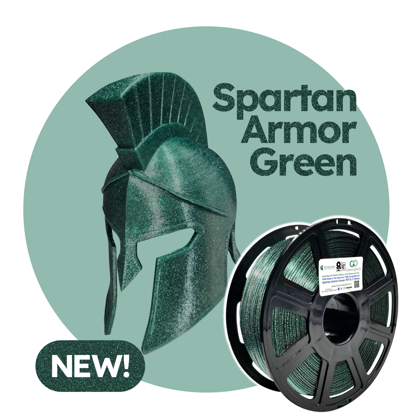 GreenGate3D PETG Spartan Armor Green