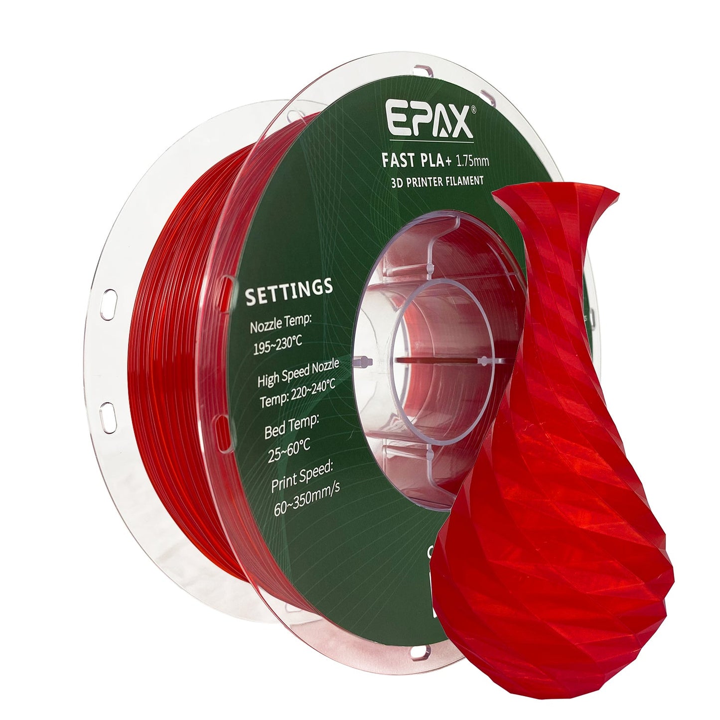 EPAX Glass Red Fast PLA+ 1.75 1KG