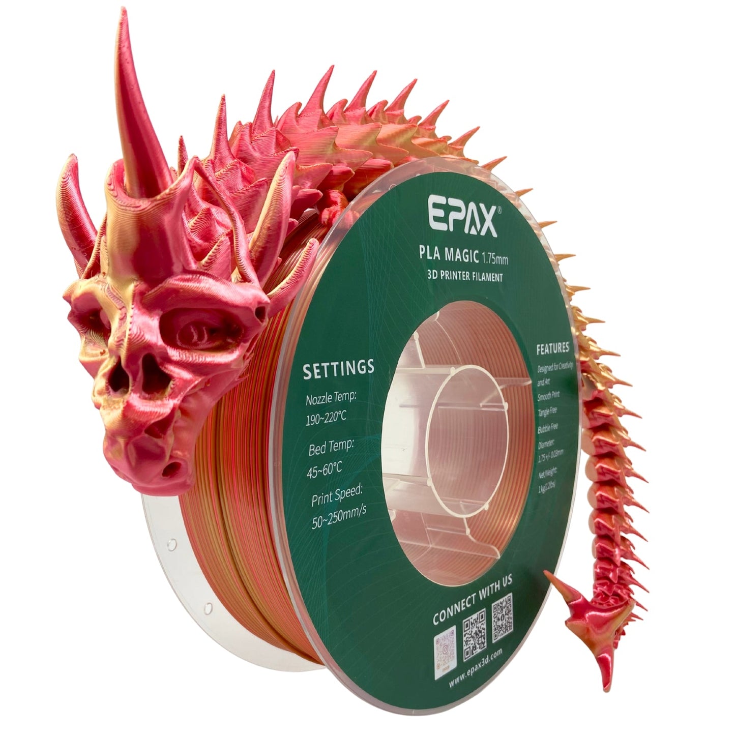 EPAX Magic Sunshine Bi-Color Silk PLA 1.75mm Filament 1KG