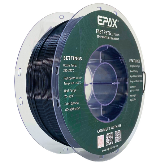 Epax Solid Black PETG 1.75mm Filament 1kg