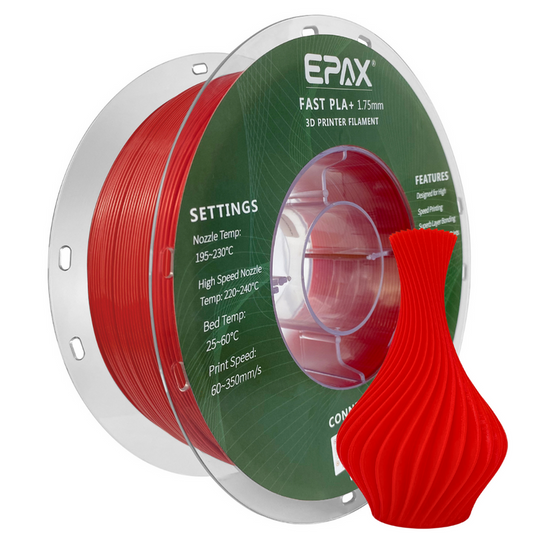 EPAX Candy Red Fast PLA+ 1.75mm Filament 1kg