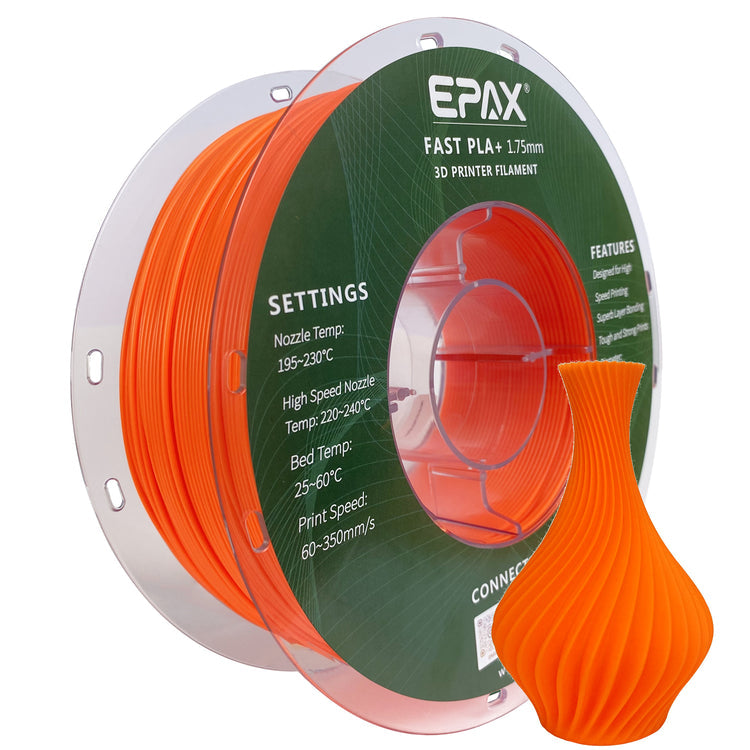 EPAX Neon Orange Fast PLA+ 1.75mm Filament 1kg (Copy)