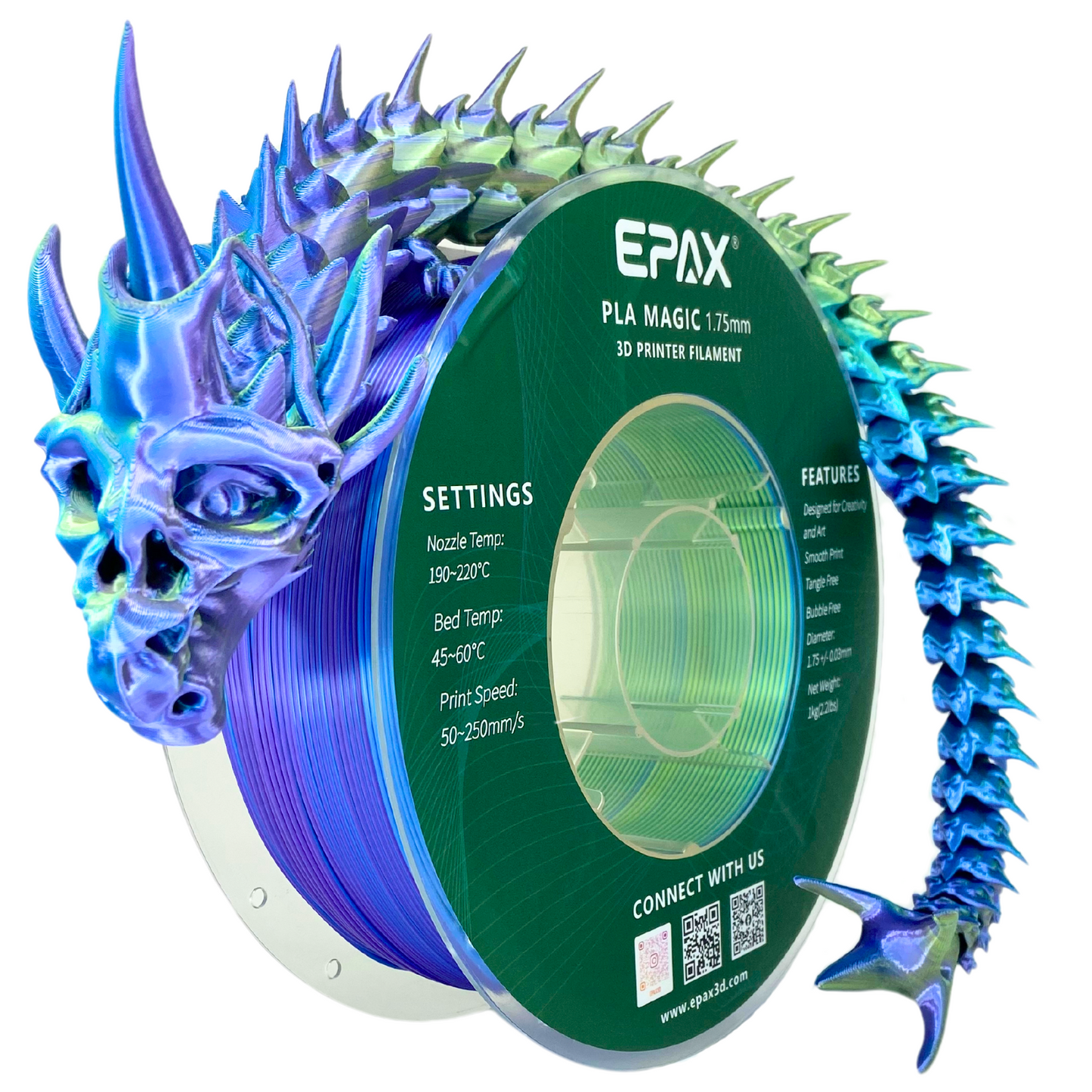 EPAX Magic Mermaid Tri-Color Silk PLA 1.75mm 1KG