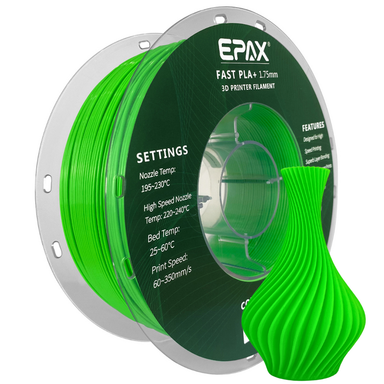 EPAX Neon Green Fast PLA+ 1.75mm Filament 1kg