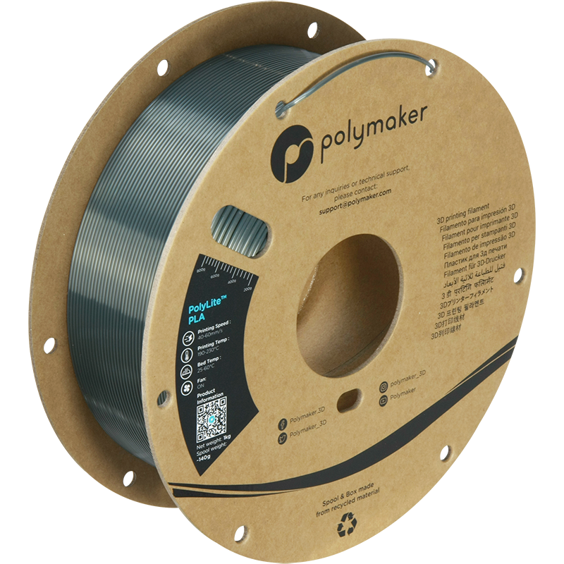 PolyLite PLA Silk Gunmetal Grey
