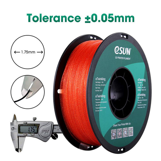 eSun Twinkling Warm Orange PLA 1.75mm Filament 1kg