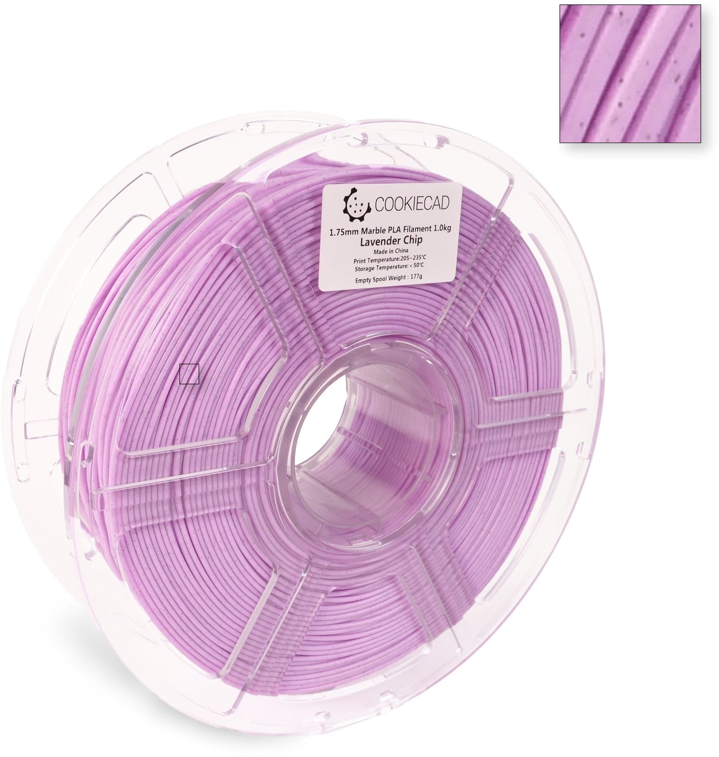 CookieCad Lavender Chip Marble PLA Filament 1.75mm, 1kg